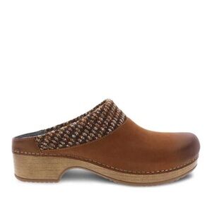 Dansko Bev Burnished Nubuck Clog Mules Shoes